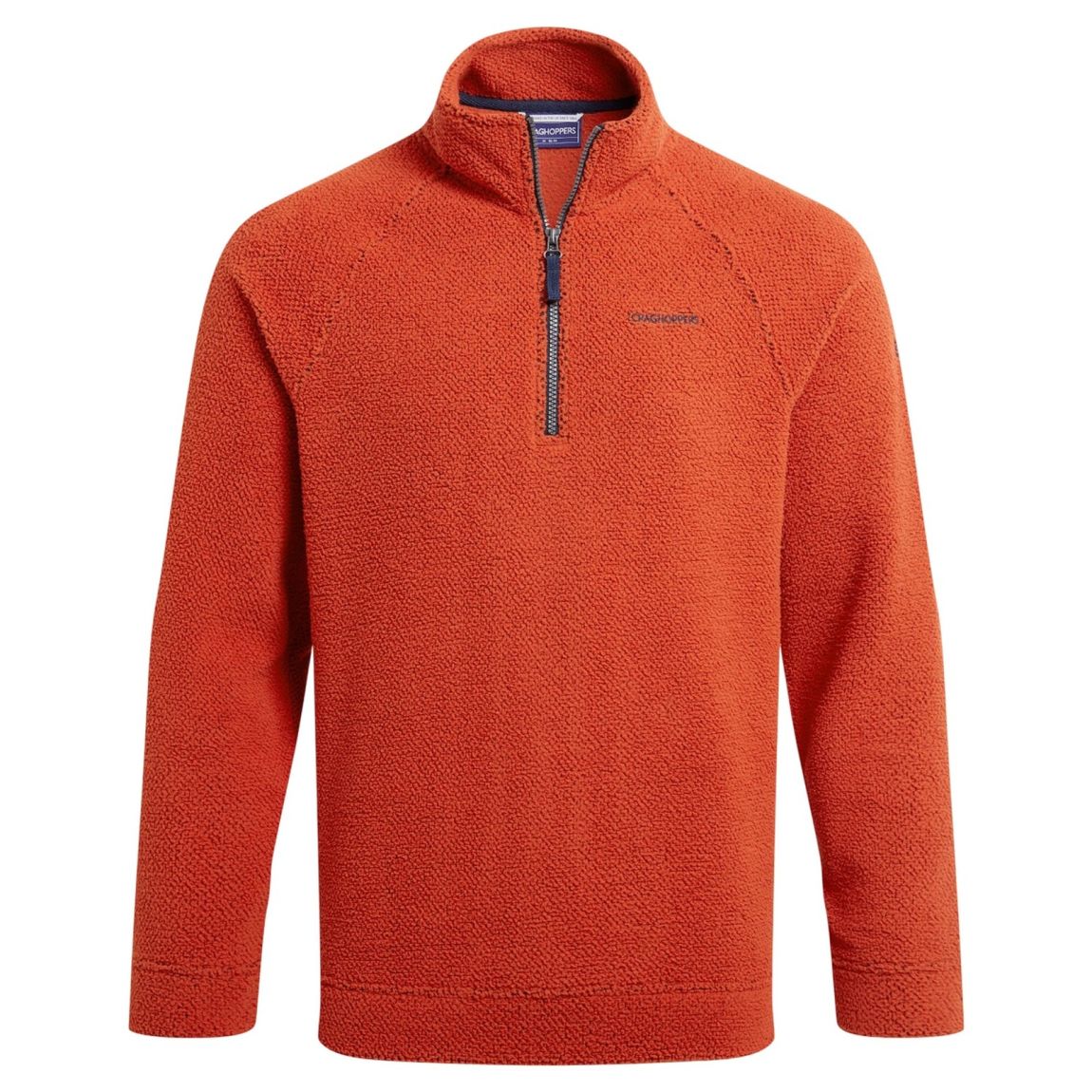 Mens Karlton Half Zip Fleece Top Carnelian/Orange main product photo