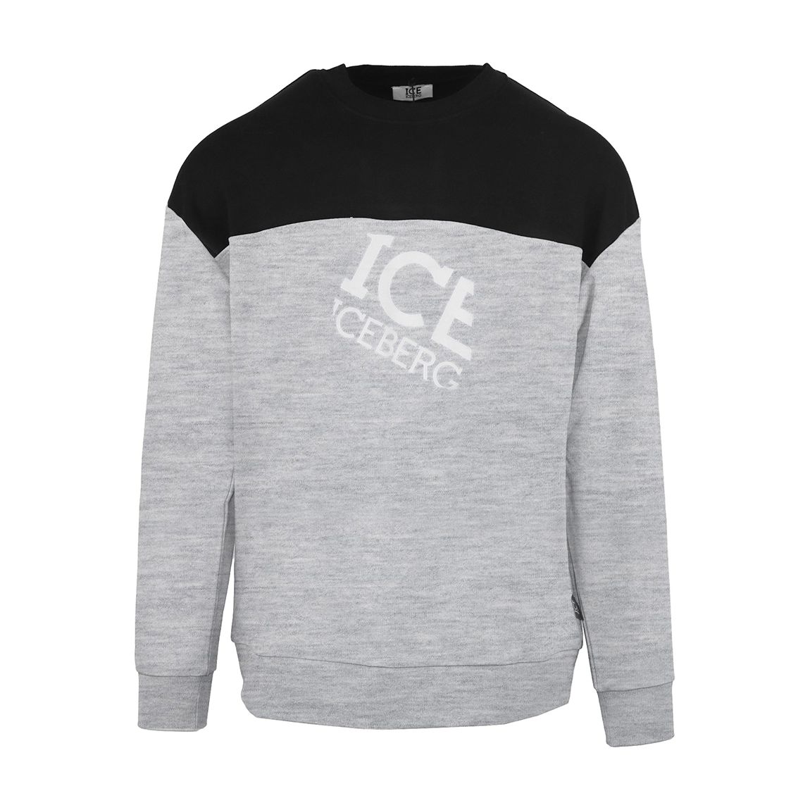 Grey Crew Neck Two Tone Graphic Sweatshirt main product photo