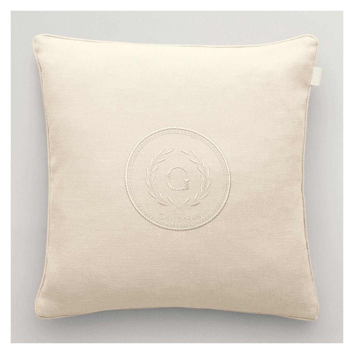 Tonal Crest Cushion, Eggshell main product photo