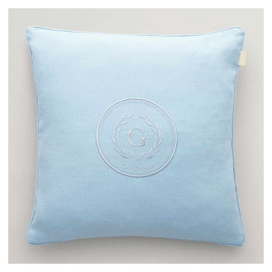 Tonal Crest Cushion, Shade Blue main product photo
