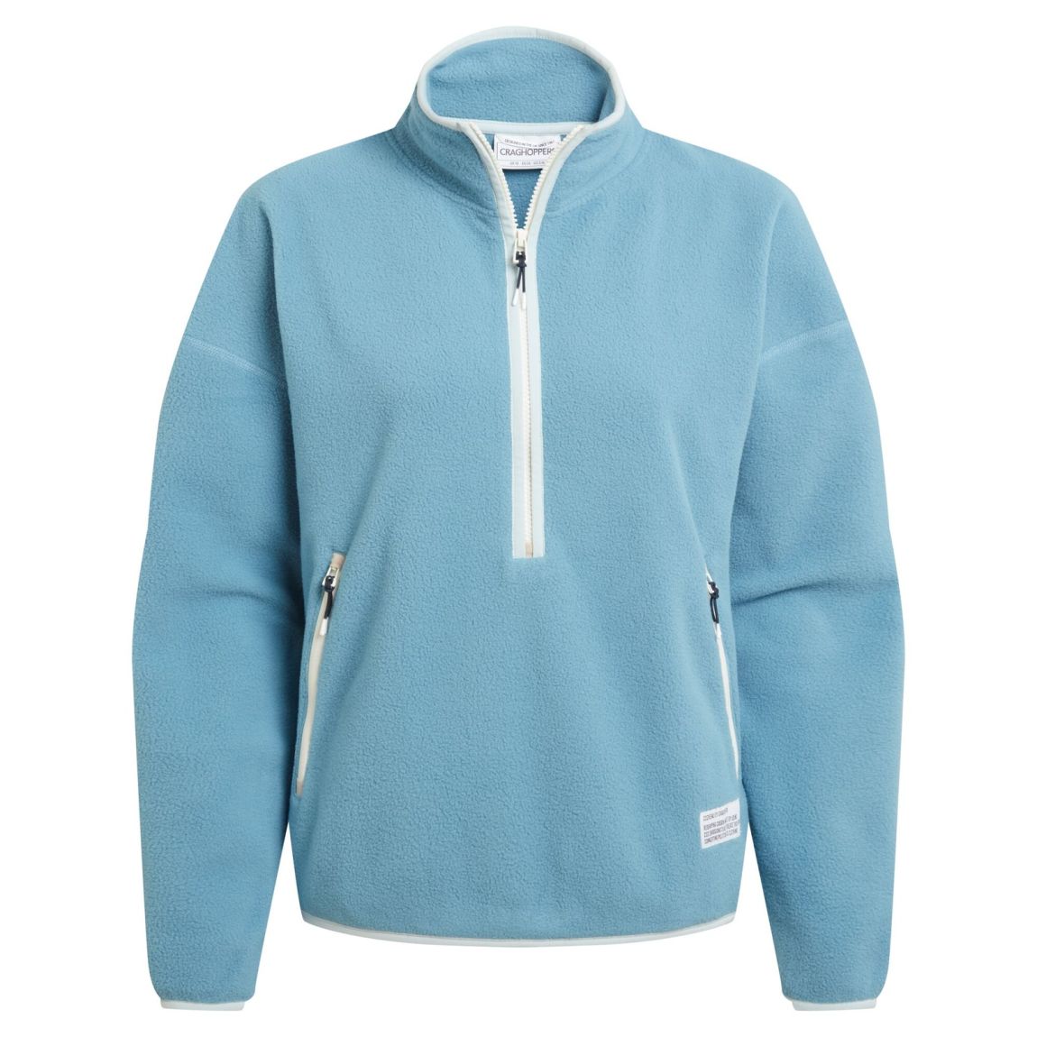 Fleece Top Recycled Polyester Light Denim main product photo