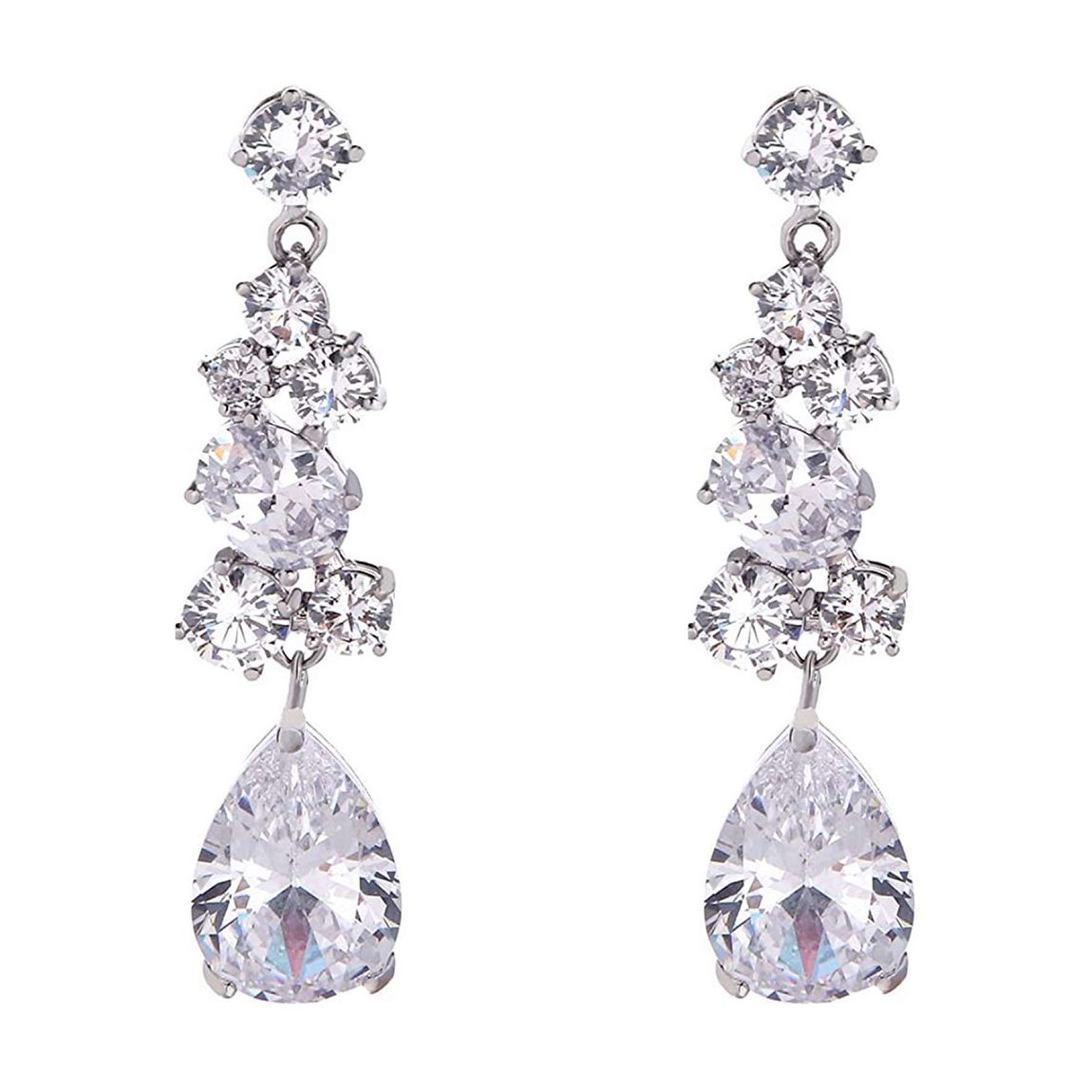 Silver Cluster Drop Earrings main product photo