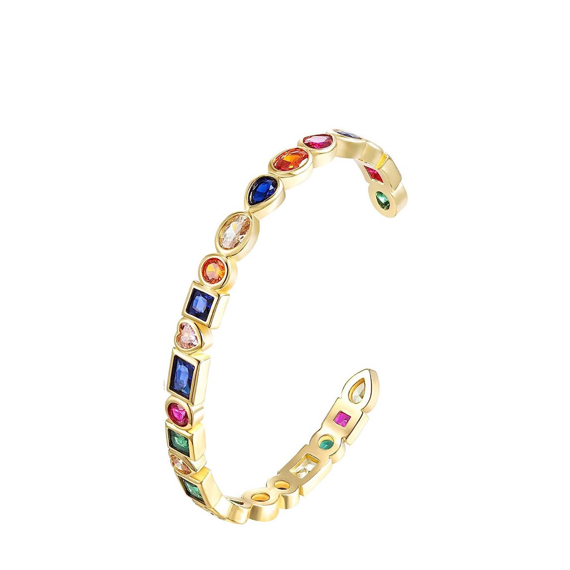18K Gold Multi Shape Colorful Bangle main product photo