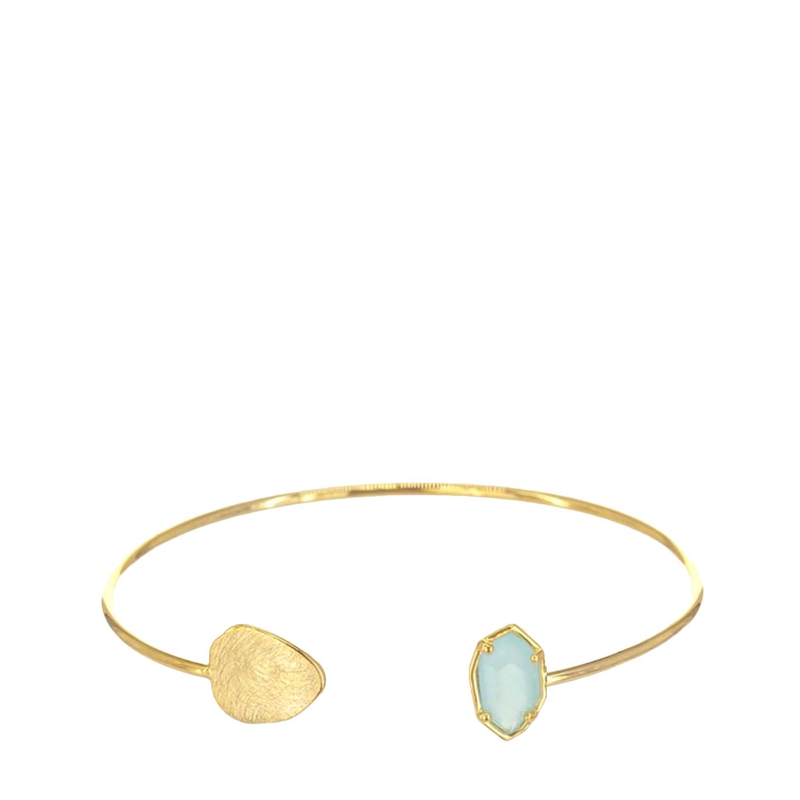 18K Gold Sea Green Cuff Bangle main product photo