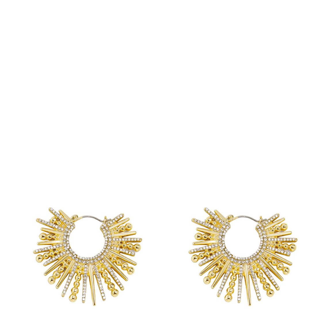 18K Gold Radiant Sunburst Hoop Earrings main product photo