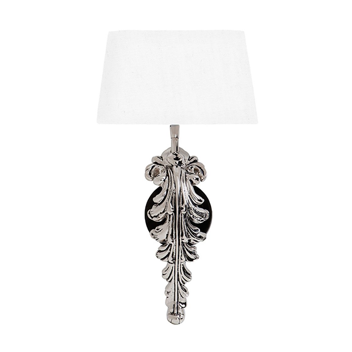 Beau Site Wall Lamp, Nickel & White Shade main product photo