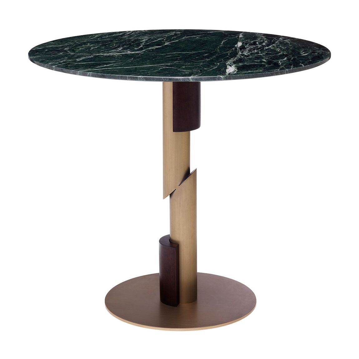Flow Dining Table, Brushed Brass & Green Marble main product photo