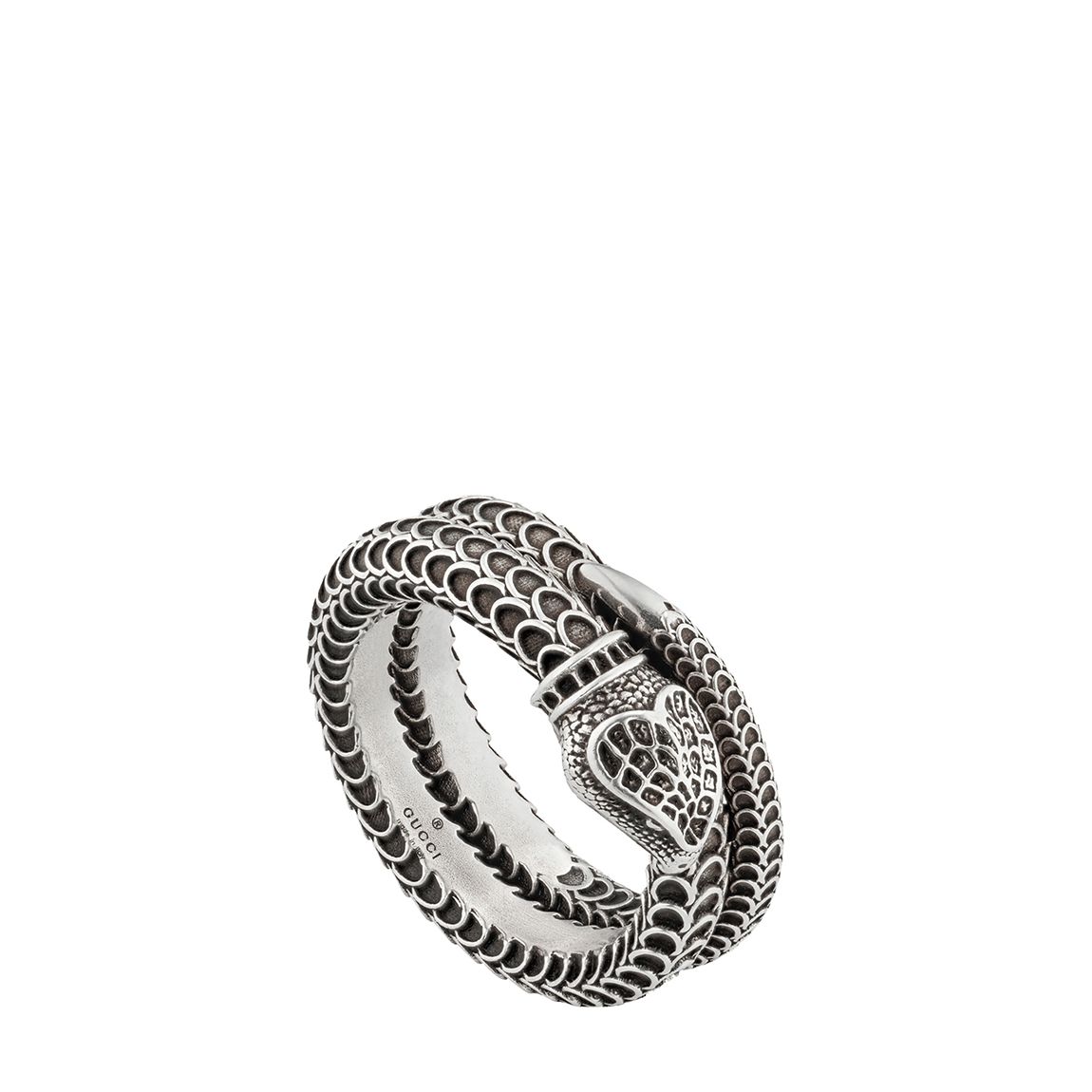 Metal with palladium finish Gucci Garden Snake Ring main product photo