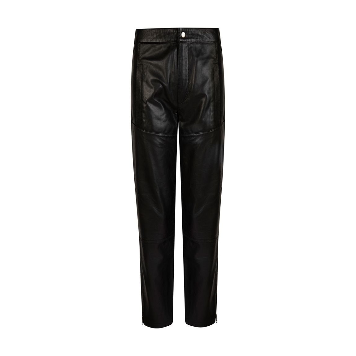 Black High Waist Leather Trousers main product photo