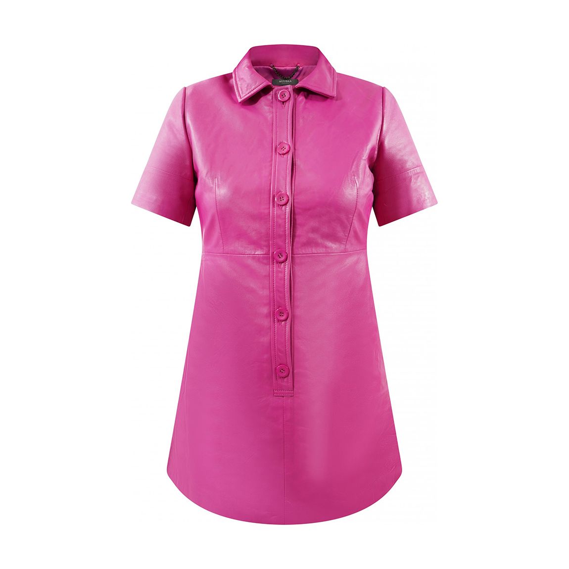 Fuschia Missy Leather Shirt Dress main product photo