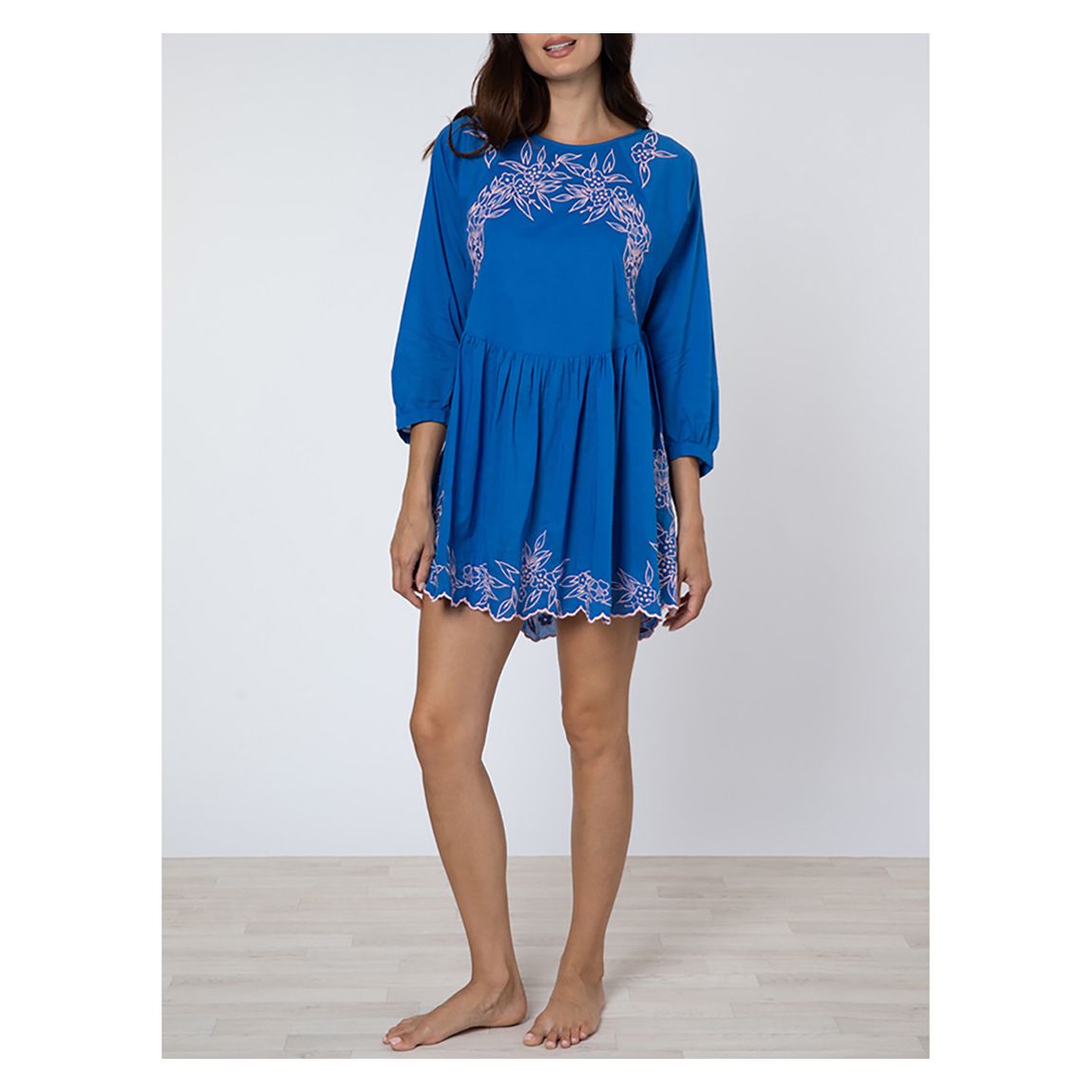 Batwing Dress With Flower Embroidery main product photo