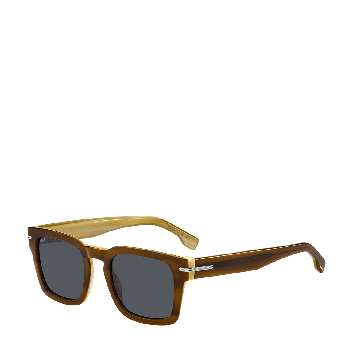 Beige Striped White Rectangular Sunglasses 50mm main product photo