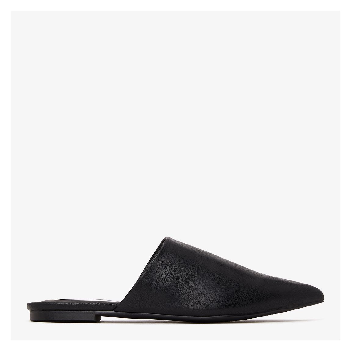 Black Faith Leather Mule Ballet Pumps main product photo