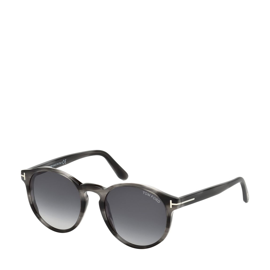 Unisex Gray Havana Round Sunglasses 51mm main product photo