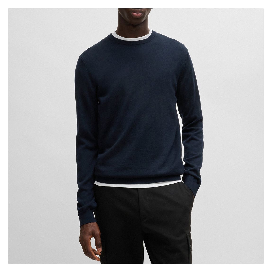 Navy Wool Knit Jumper main product photo