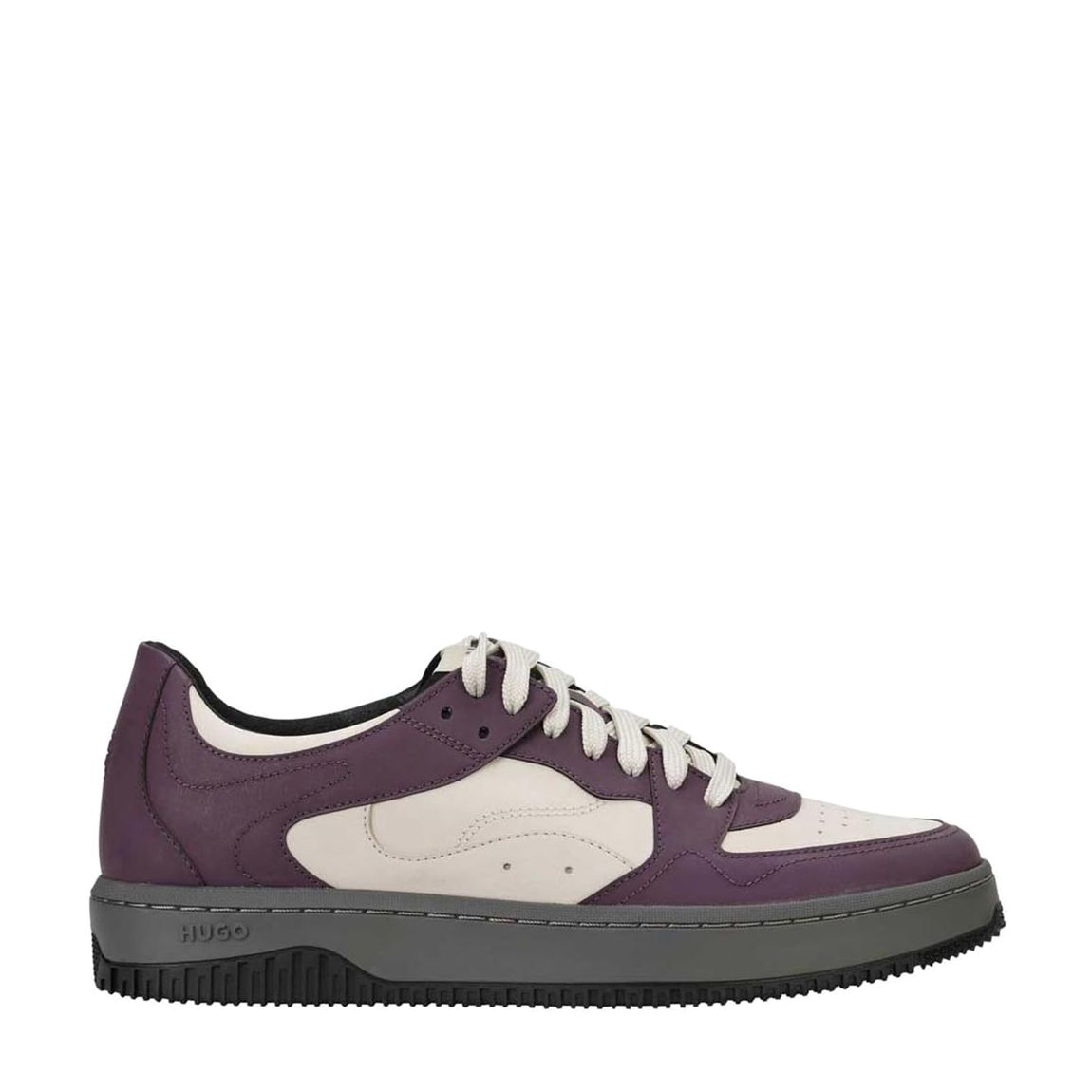 Purple/Cream Lace Up Panelled Trainers main product photo
