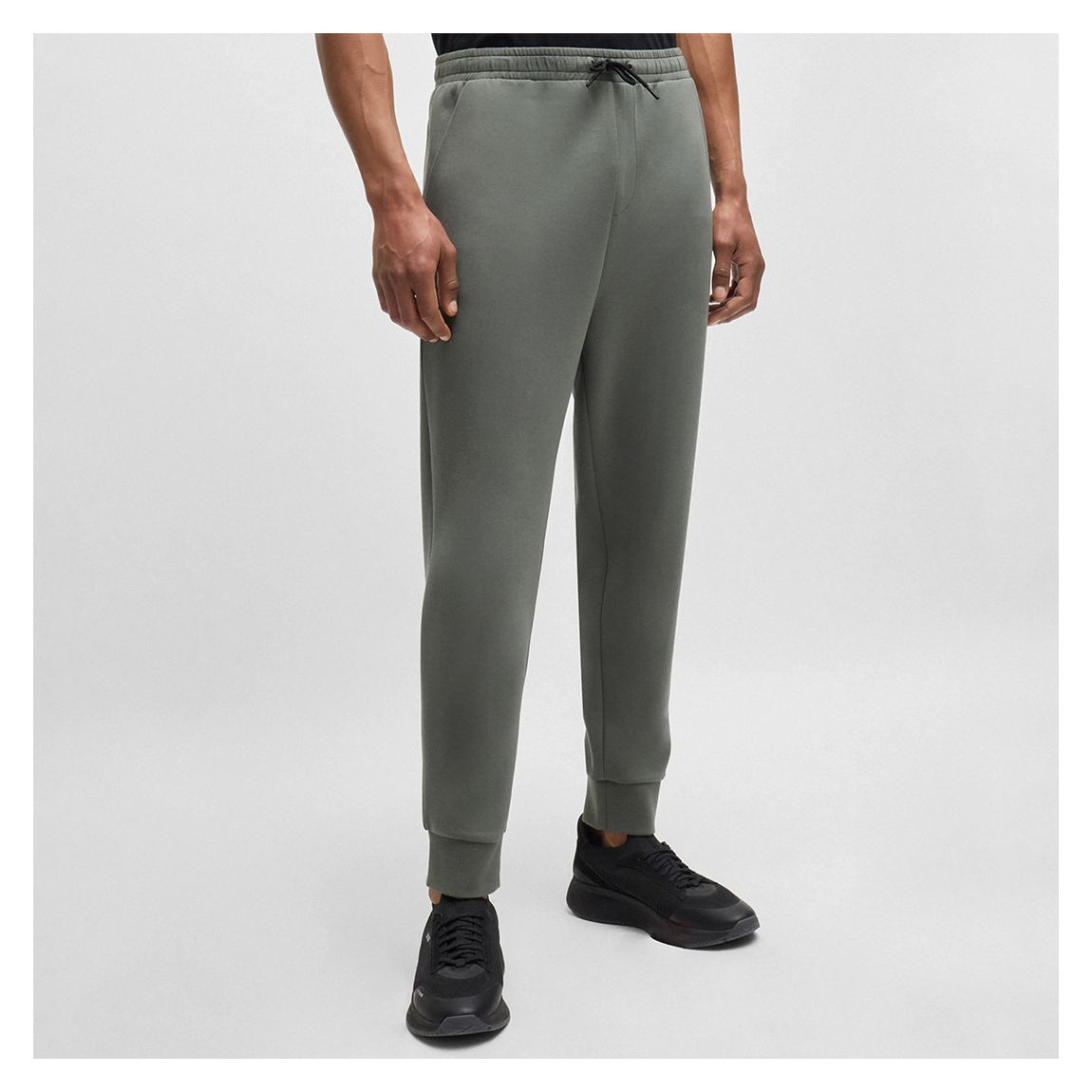 Grey Drawstring Cotton Blend Joggers main product photo