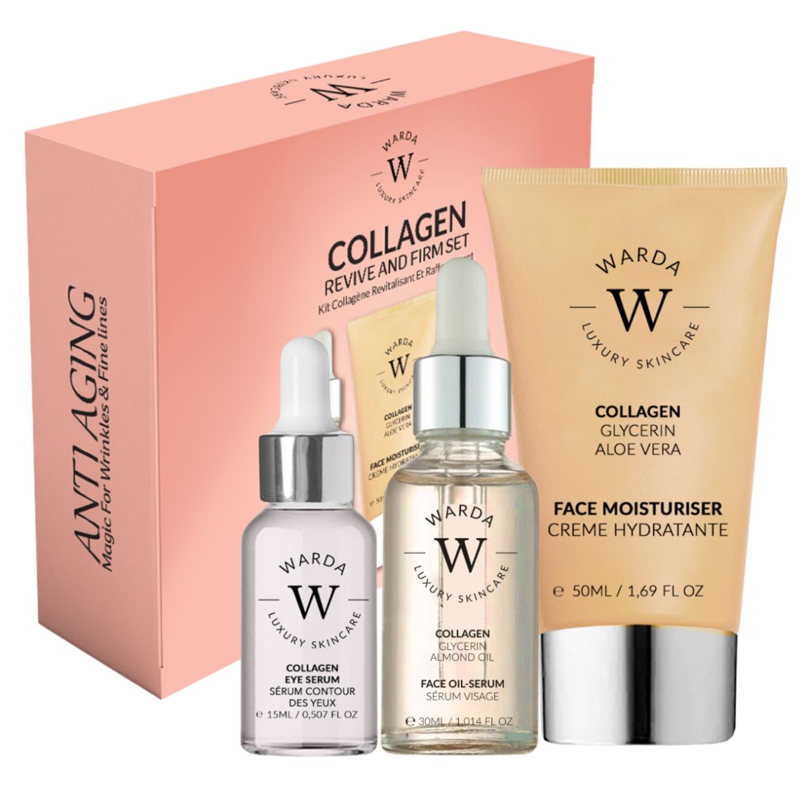 COLLAGENSKIN OIL SERUM 30ml + MOISTURISER 50ml + EYE SERUM 15ml main product photo
