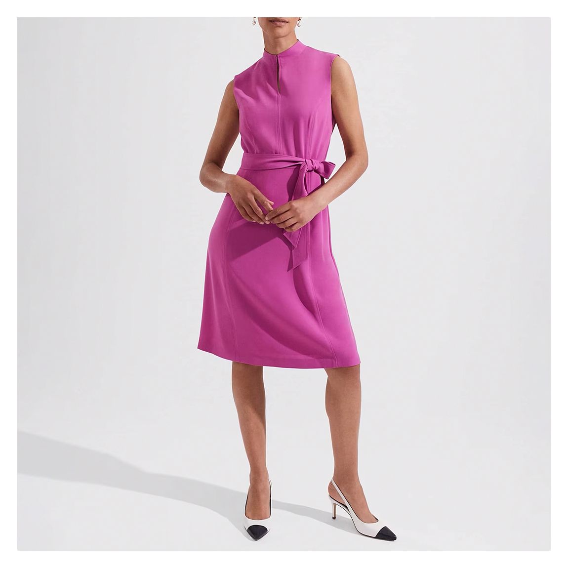 Pink Sleeveless Tie Front Shona Dress main product photo