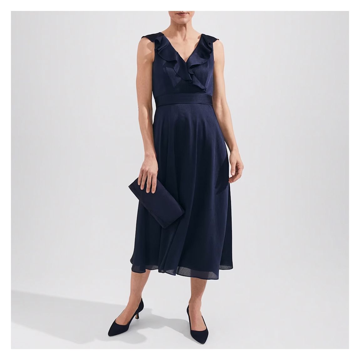 Navy Romina Fit and Flare Midi Dress main product photo