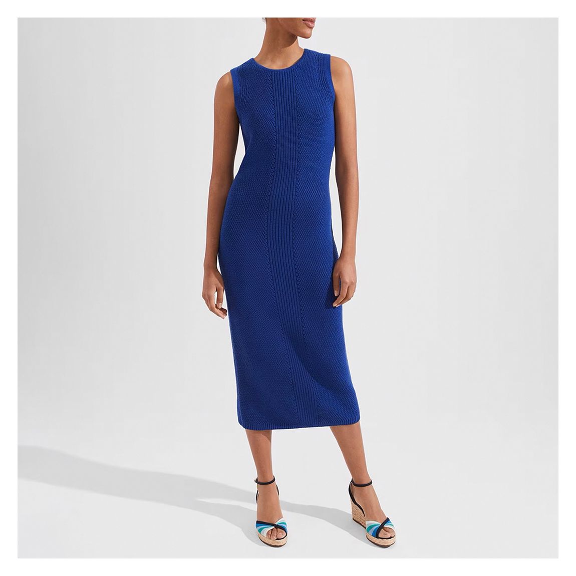 Bright Blue Elea Knitted Cotton Dress main product photo