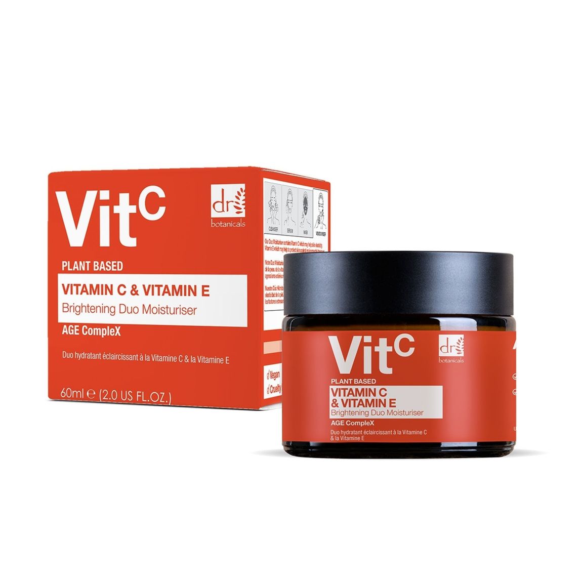 Dr Botanicals Vitamin C 1% & Vitamin E Brightening Duo Moisturiser 60ml main product photo
