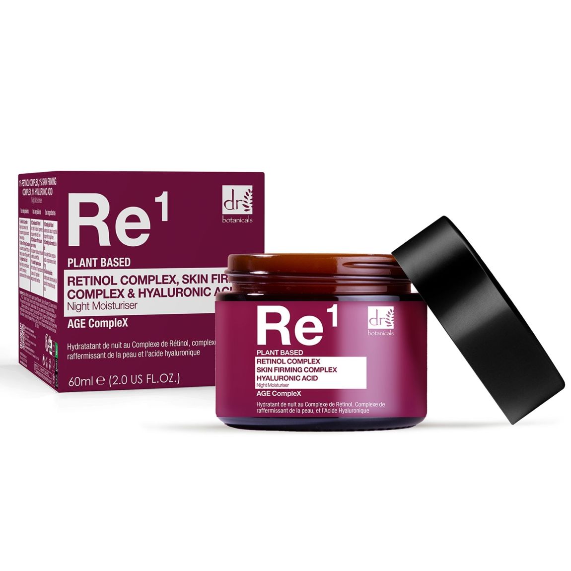 Dr Botanicals Retinol Complex 1%, Skin Firming Complex 1% & Hyaluronic Acid 1% Night Moisturiser 60ml main product photo
