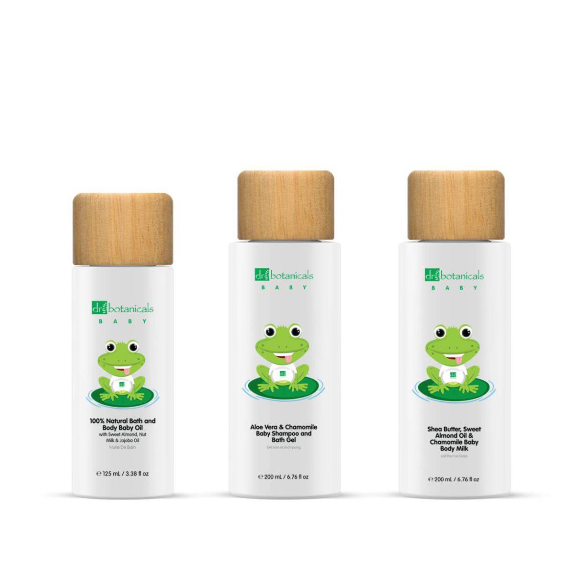 Dr Botanicals Baby Collection Shampoo & Bath Gel, Body Oil & Milk Kit main product photo