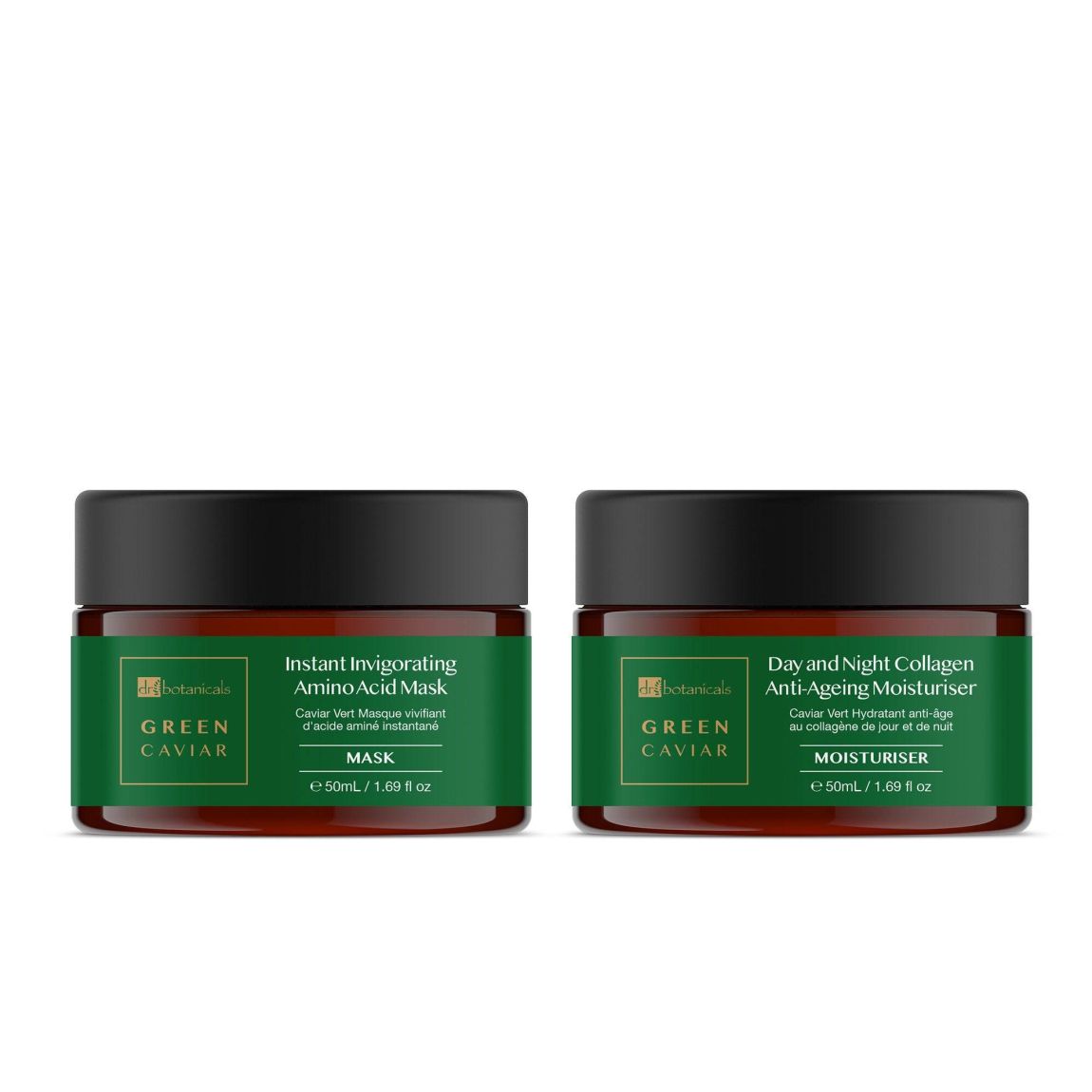Dr Botanicals Green Caviar Moisturiser & Mask Kit main product photo