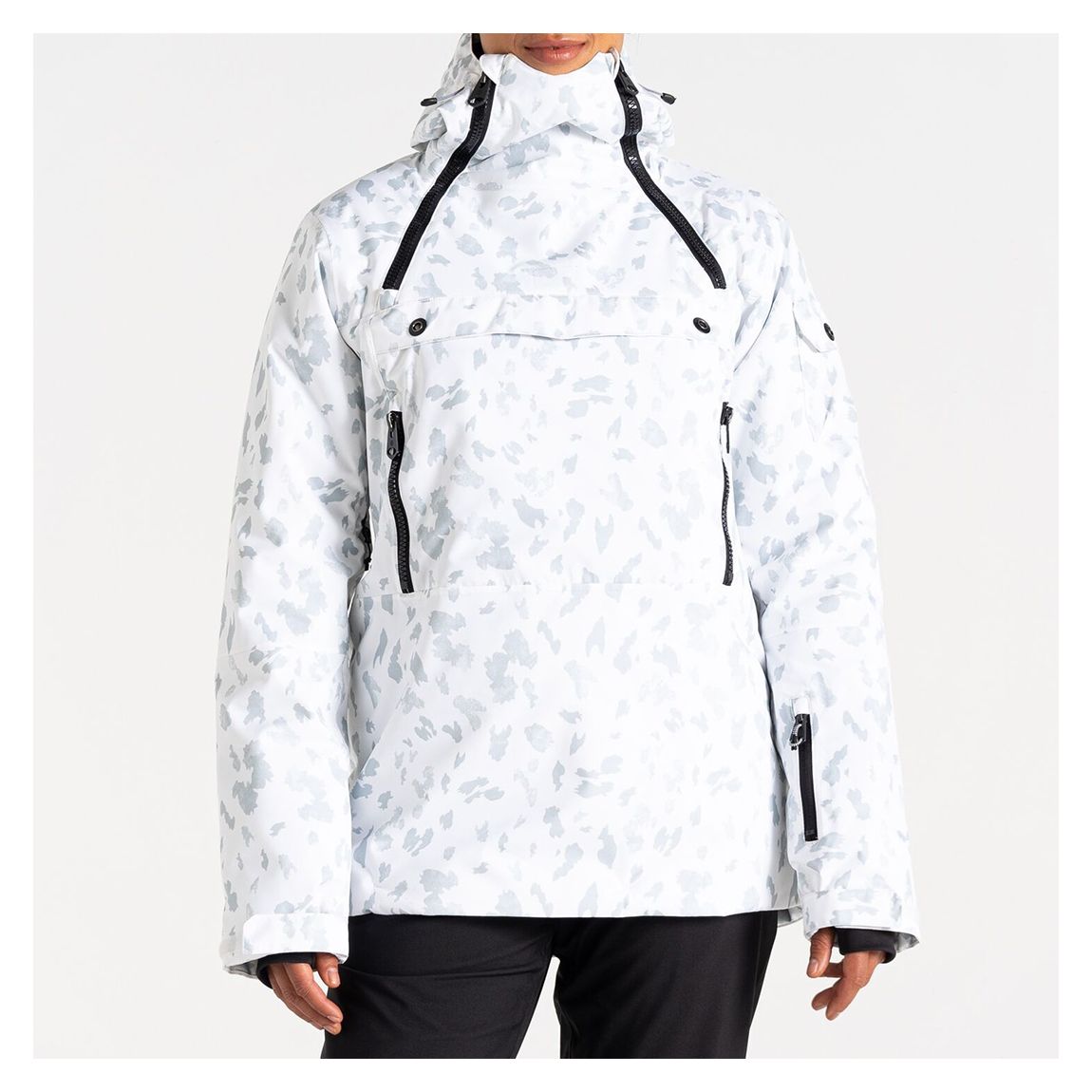 White Printed Slide Out Overhead Ski Jacket main product photo