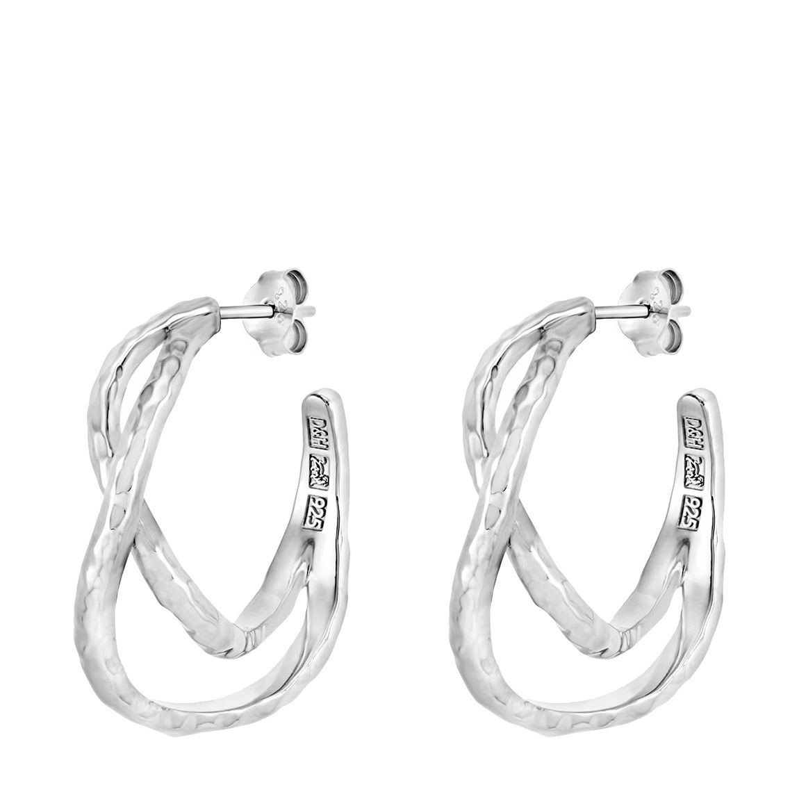 Silver Entwined Chunky Infinity Twist Hoops main product photo