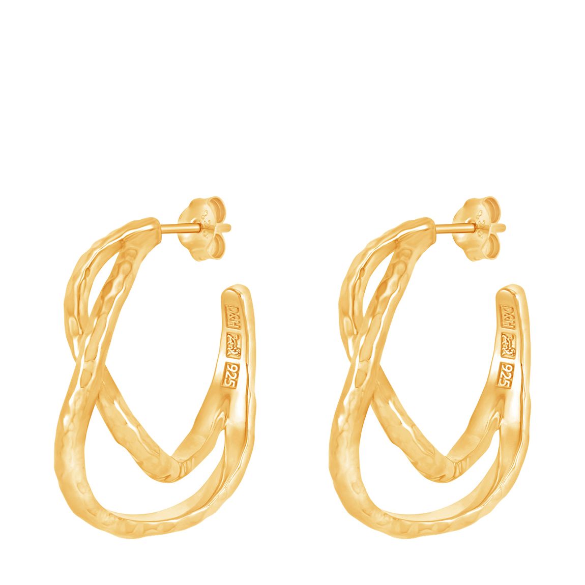 Gold Entwined Chunky Infinity Twist Hoops main product photo