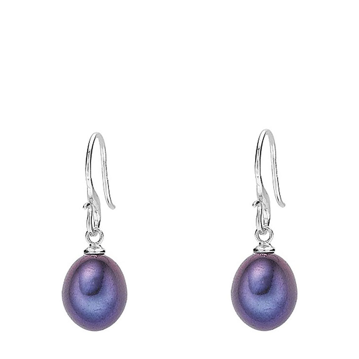 Silver 8mm Oval Peacock Freshwater Pearl Earrings main product photo