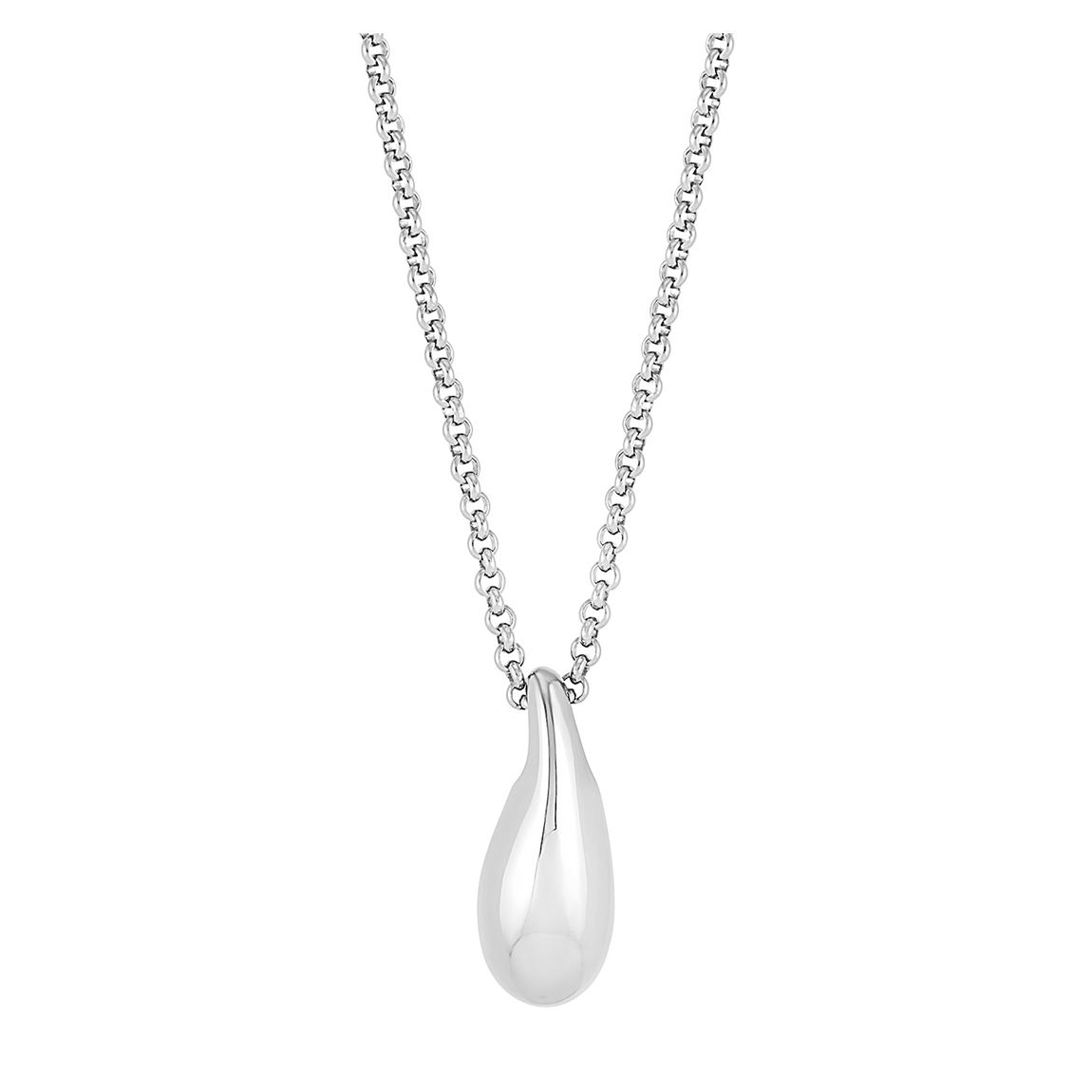 Silver Small Pebble Droplet Pendant main product photo
