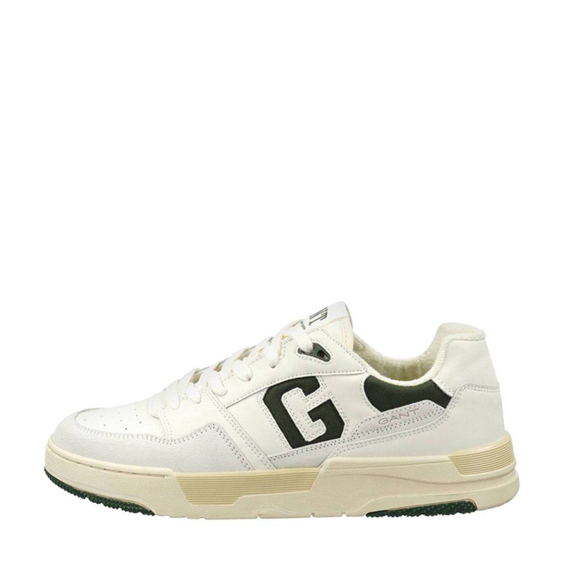 Men's White/Green Brookpal Leather Trainer main product photo