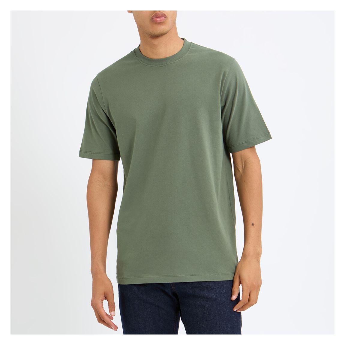 Khaki Green Cromer Basic Cotton T-Shirt main product photo