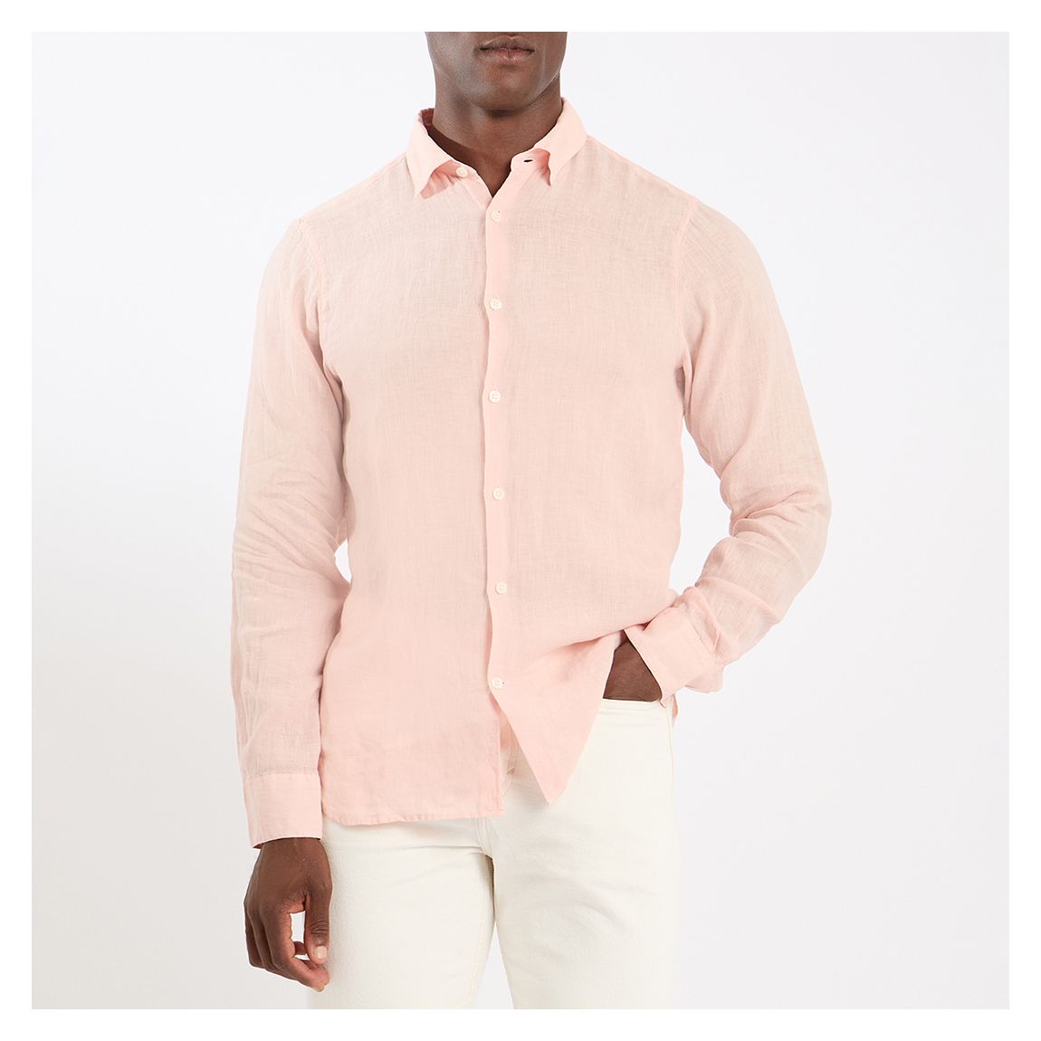 Light Pink Alvor 100% Linen Shirt main product photo