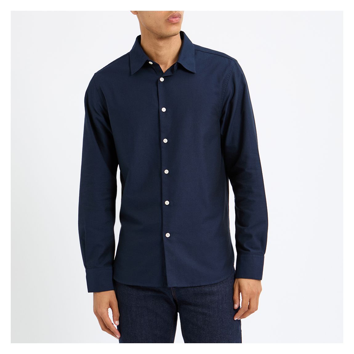 Dark Blue Morais Oxford Cotton Shirt main product photo