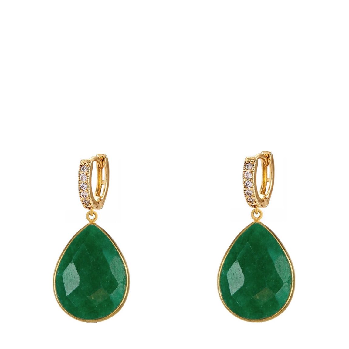 18K Gold Emerald Embelished Earrings main product photo