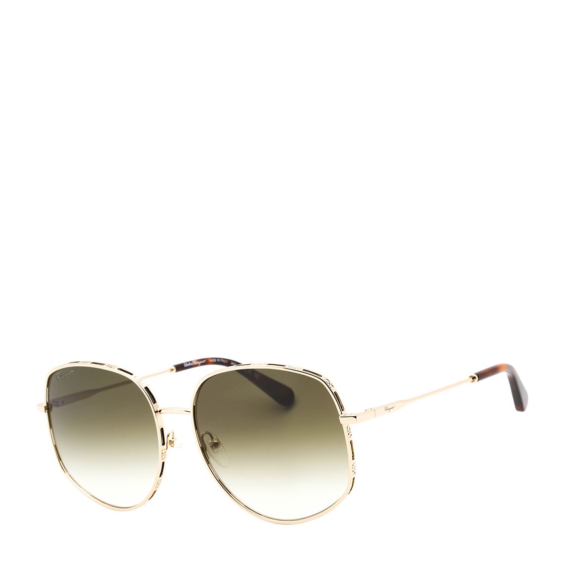 Women's Square Gold Sunglasses 61mm main product photo