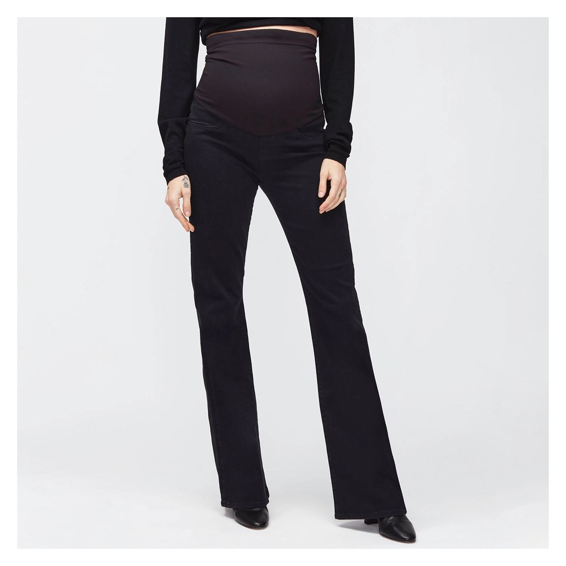 Black Maternity Bootcut Jeans main product photo