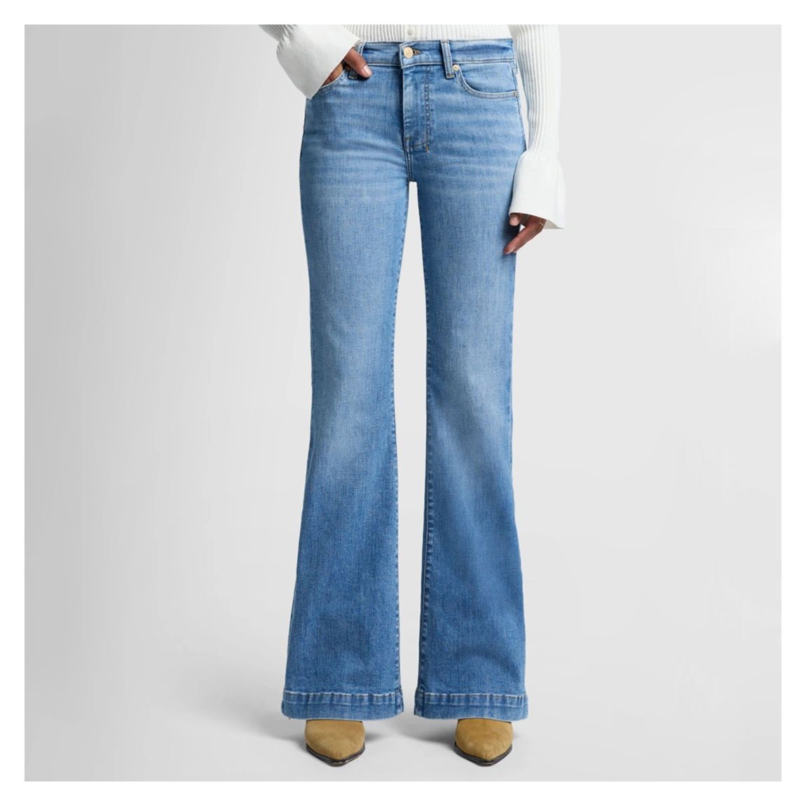 Pale Blue Modern Dojo Wide Leg Jeans main product photo