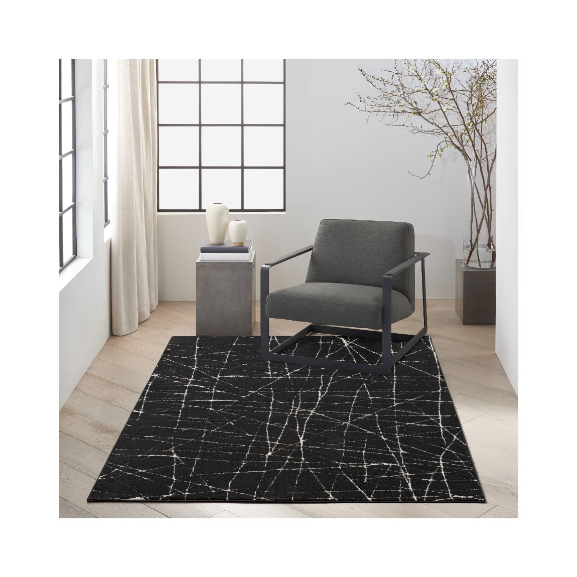 Balance 02 Black Ivory 221cm x 160cm Rug main product photo