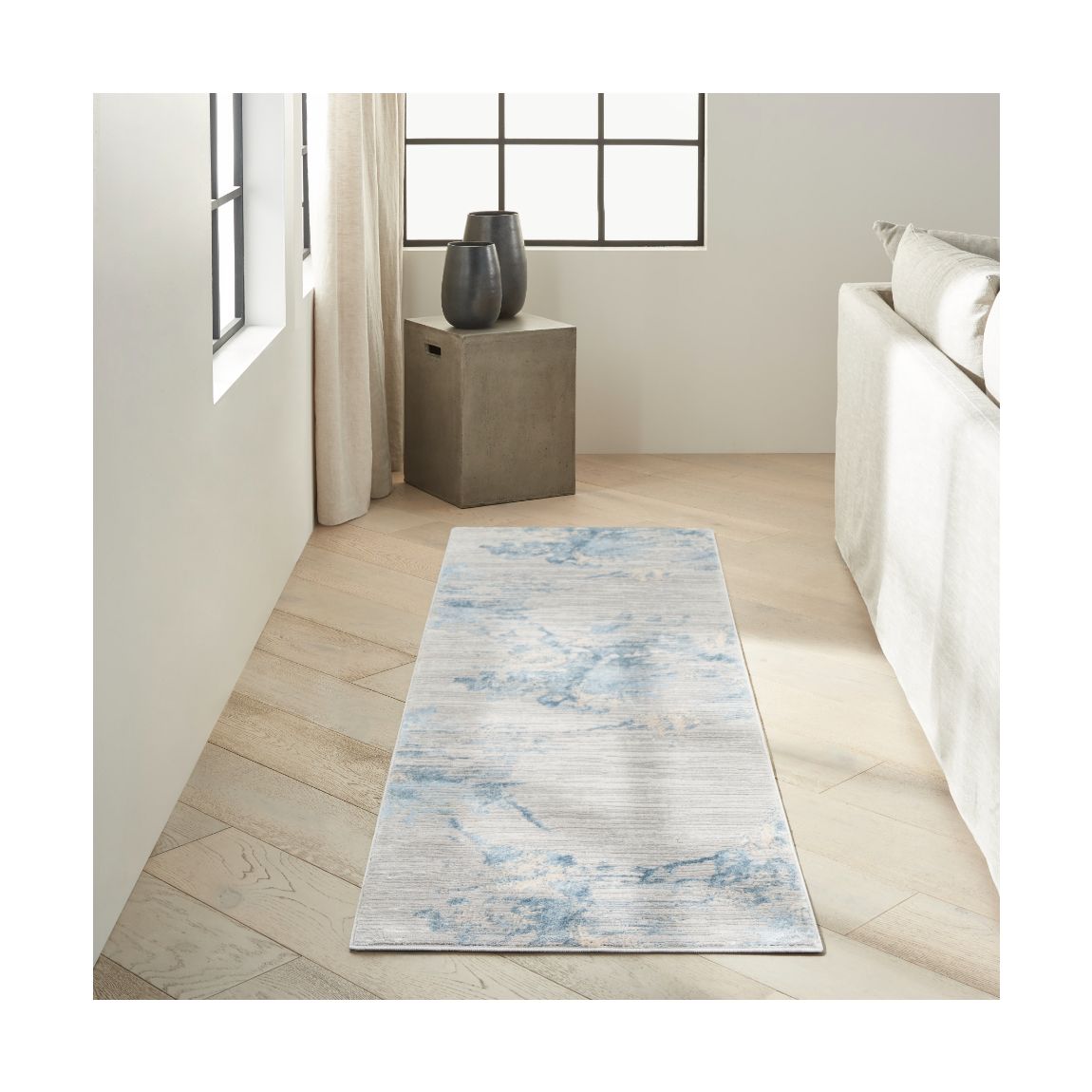 Enchanting 01 Grey Sky 221cm x 69cm Rug main product photo