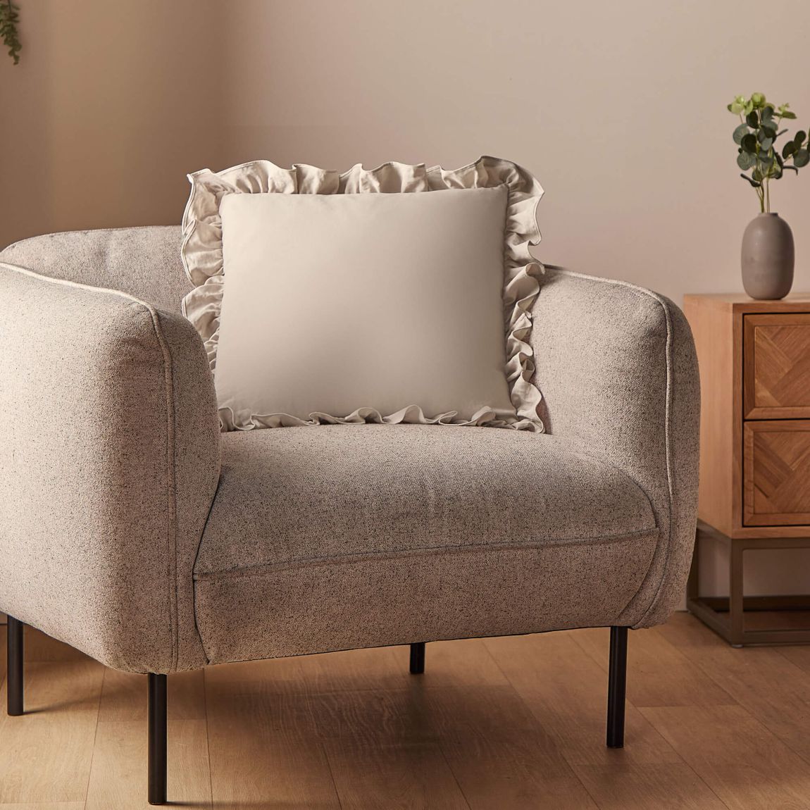 Silentnight Supersoft Ruffle Cushion - Natural main product photo