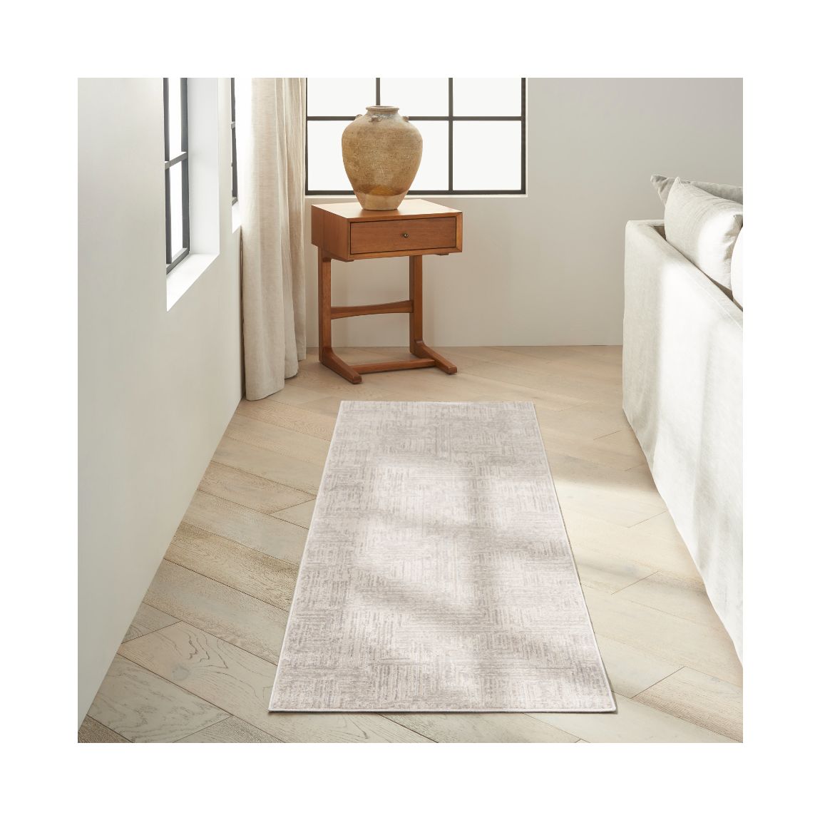 Irradiant 01 Silver 229cm x 69cm Rug main product photo
