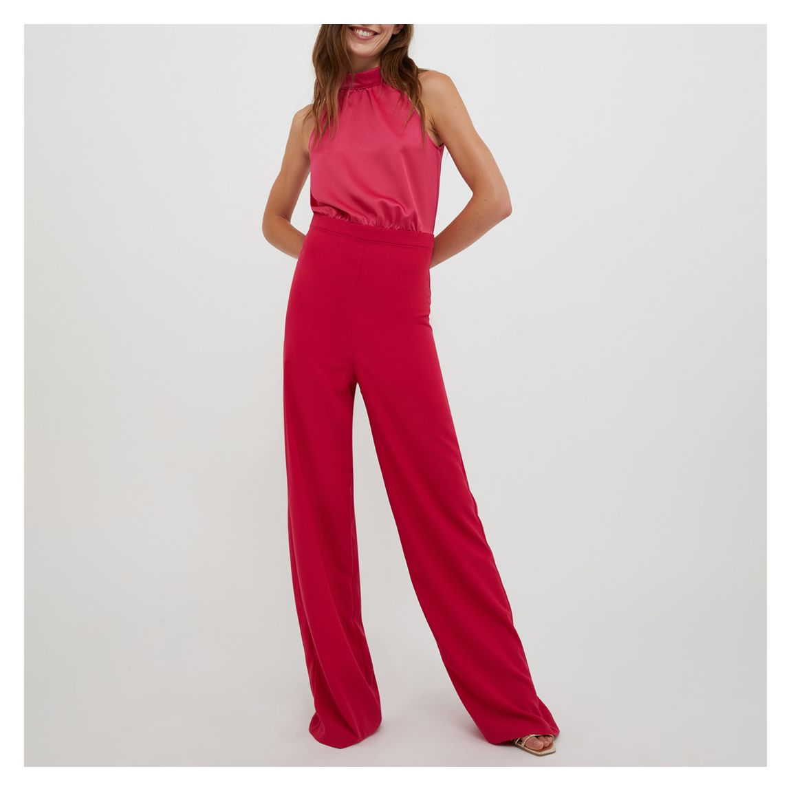 Pink Quando Halter Neck Jumpsuit main product photo
