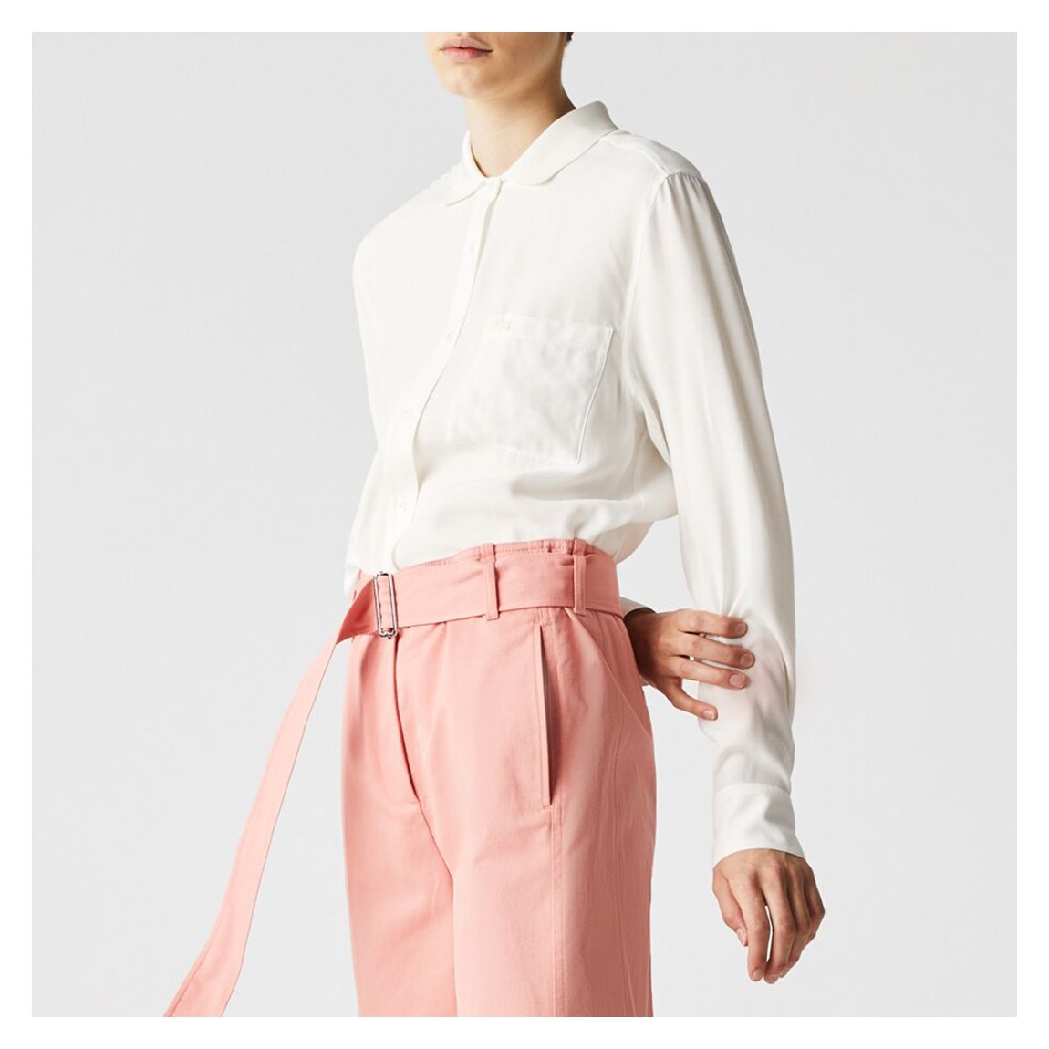 White Relaxed Fit Button Through Shirt main product photo