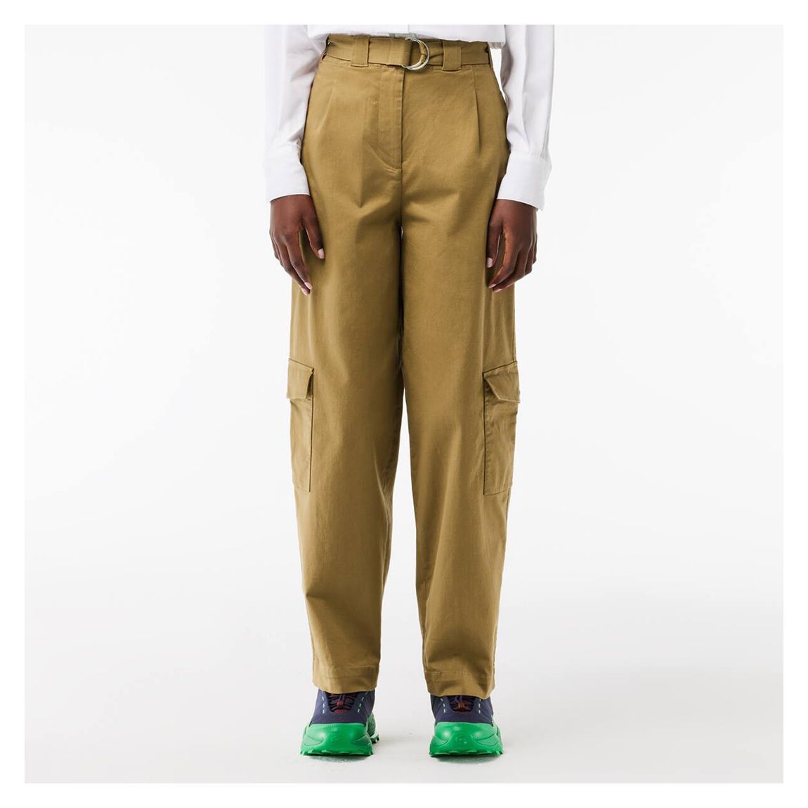Khaki Stretch Cotton Gabrardine Cargos main product photo