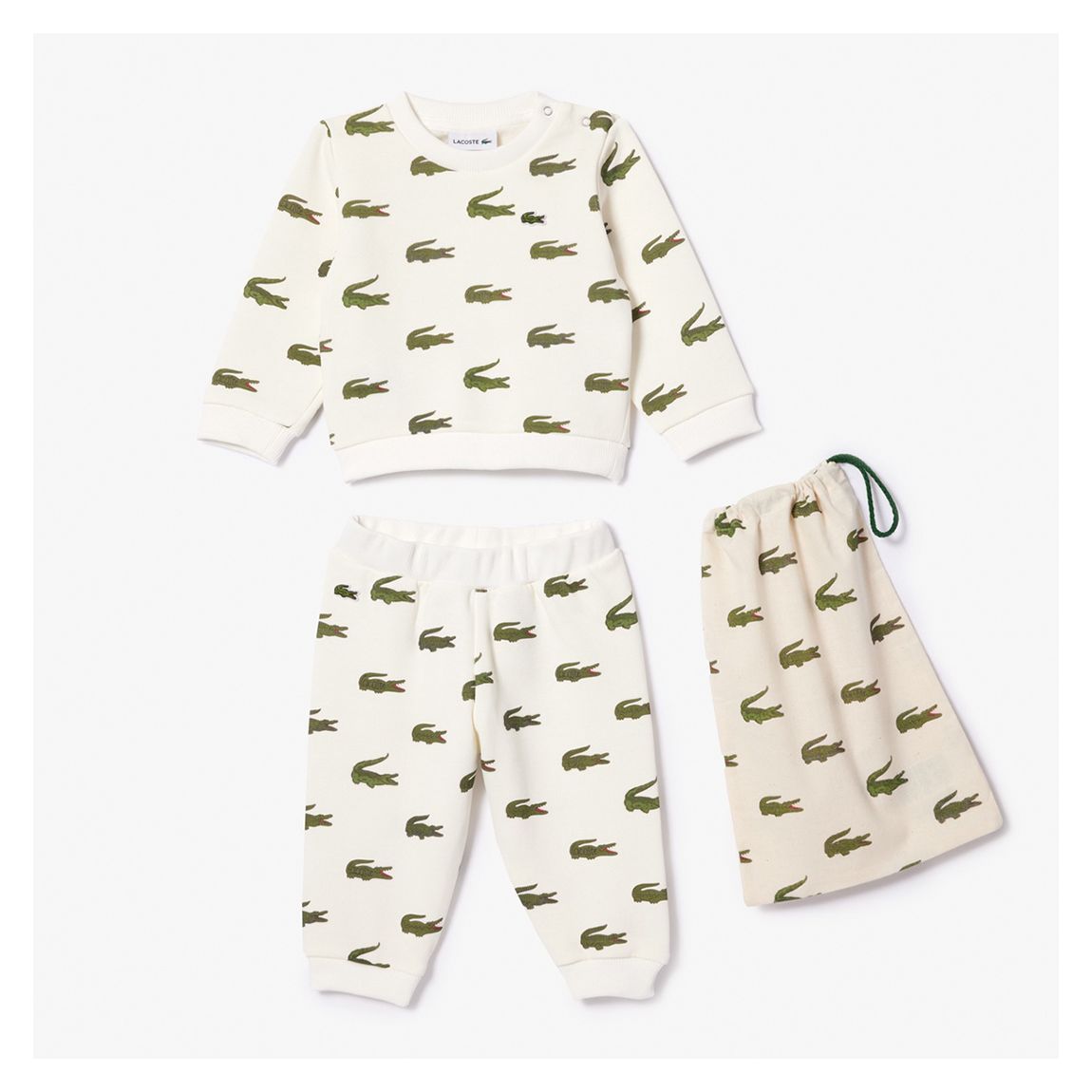 Baby Ecru Croc Print Tracksuit Set main product photo